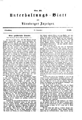 Nürnberger Anzeiger Sonntag 22. September 1861