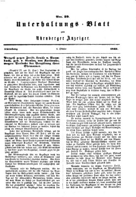 Nürnberger Anzeiger Sonntag 6. Oktober 1861