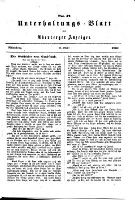 Nürnberger Anzeiger Sonntag 27. Oktober 1861