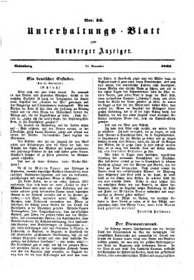 Nürnberger Anzeiger Sonntag 24. November 1861