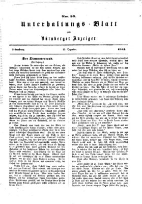 Nürnberger Anzeiger Sonntag 22. Dezember 1861