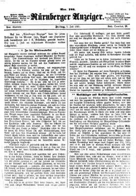 Nürnberger Anzeiger Freitag 5. Juli 1861