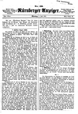 Nürnberger Anzeiger Montag 8. Juli 1861