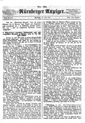 Nürnberger Anzeiger Freitag 12. Juli 1861