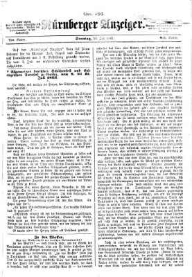 Nürnberger Anzeiger Sonntag 14. Juli 1861