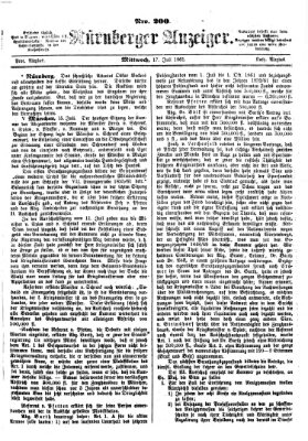 Nürnberger Anzeiger Mittwoch 17. Juli 1861