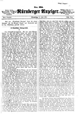 Nürnberger Anzeiger Sonntag 21. Juli 1861