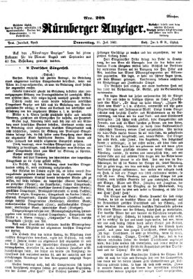 Nürnberger Anzeiger Donnerstag 25. Juli 1861