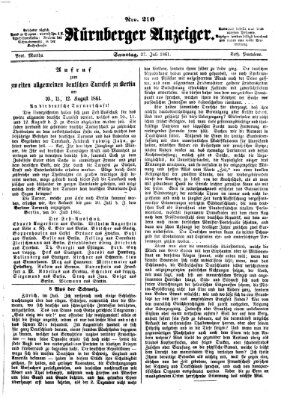 Nürnberger Anzeiger Samstag 27. Juli 1861