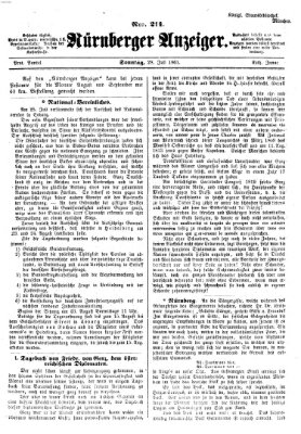 Nürnberger Anzeiger Sonntag 28. Juli 1861