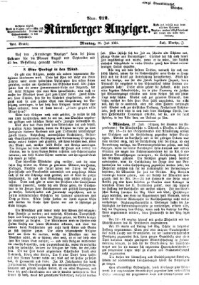 Nürnberger Anzeiger Montag 29. Juli 1861