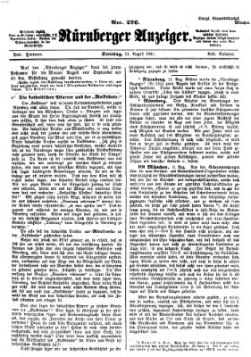 Nürnberger Anzeiger Sonntag 11. August 1861