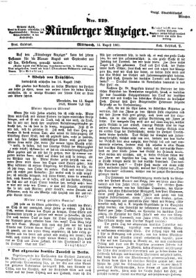 Nürnberger Anzeiger Mittwoch 14. August 1861