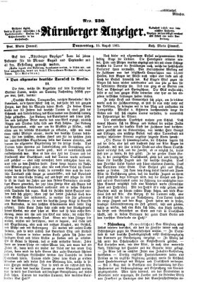 Nürnberger Anzeiger Donnerstag 15. August 1861