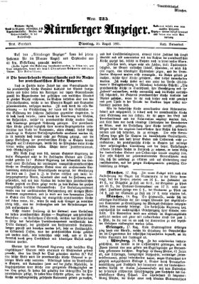 Nürnberger Anzeiger Dienstag 20. August 1861