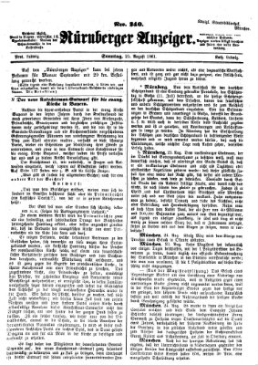 Nürnberger Anzeiger Sonntag 25. August 1861