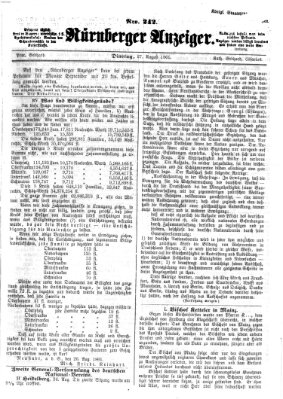 Nürnberger Anzeiger Dienstag 27. August 1861