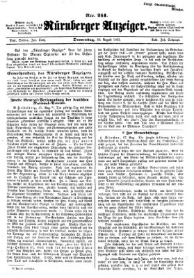 Nürnberger Anzeiger Donnerstag 29. August 1861