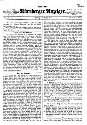 Nürnberger Anzeiger Freitag 30. August 1861