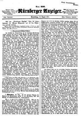 Nürnberger Anzeiger Samstag 31. August 1861