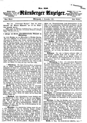 Nürnberger Anzeiger Mittwoch 4. September 1861