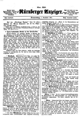 Nürnberger Anzeiger Donnerstag 5. September 1861