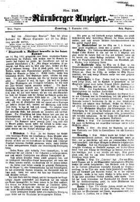 Nürnberger Anzeiger Samstag 7. September 1861