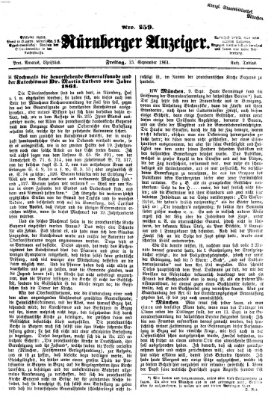 Nürnberger Anzeiger Freitag 13. September 1861