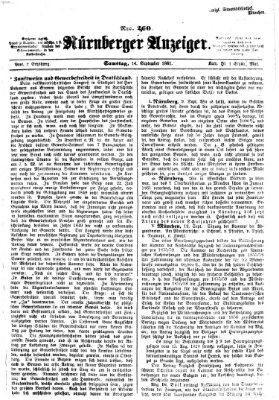 Nürnberger Anzeiger Samstag 14. September 1861