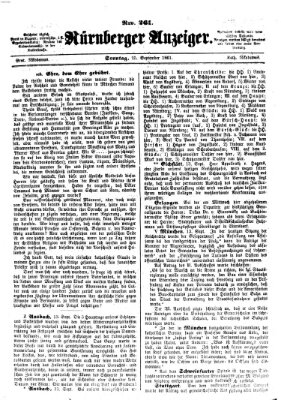 Nürnberger Anzeiger Sonntag 15. September 1861