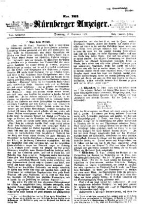 Nürnberger Anzeiger Dienstag 17. September 1861