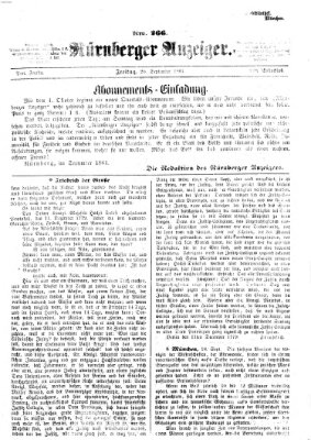 Nürnberger Anzeiger Freitag 20. September 1861