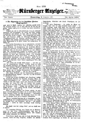 Nürnberger Anzeiger Donnerstag 26. September 1861