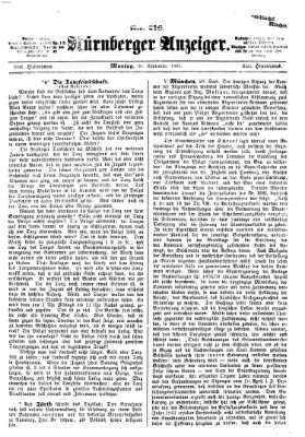 Nürnberger Anzeiger Montag 30. September 1861