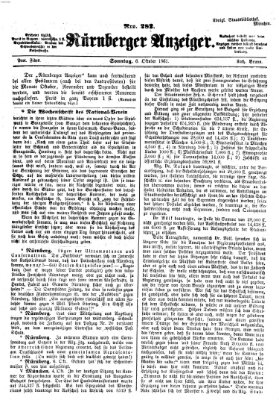 Nürnberger Anzeiger Sonntag 6. Oktober 1861