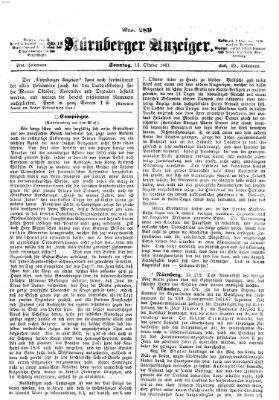 Nürnberger Anzeiger Sonntag 13. Oktober 1861