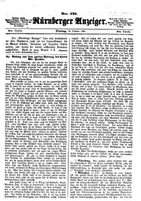 Nürnberger Anzeiger Dienstag 15. Oktober 1861