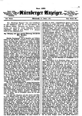 Nürnberger Anzeiger Mittwoch 16. Oktober 1861