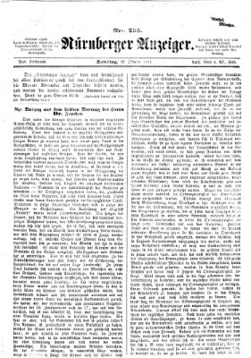 Nürnberger Anzeiger Samstag 19. Oktober 1861