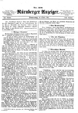 Nürnberger Anzeiger Donnerstag 24. Oktober 1861