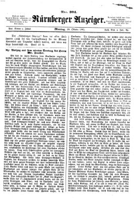 Nürnberger Anzeiger Montag 28. Oktober 1861