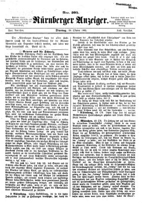 Nürnberger Anzeiger Dienstag 29. Oktober 1861