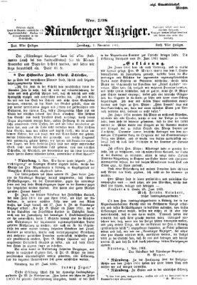 Nürnberger Anzeiger Freitag 1. November 1861