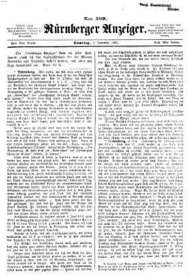 Nürnberger Anzeiger Samstag 2. November 1861