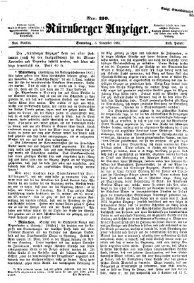 Nürnberger Anzeiger Sonntag 3. November 1861