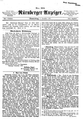 Nürnberger Anzeiger Donnerstag 7. November 1861