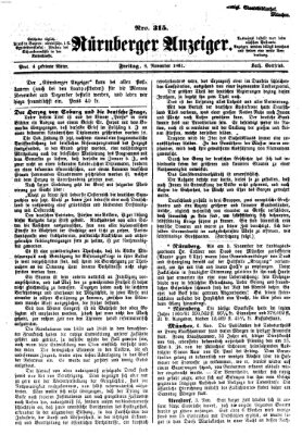 Nürnberger Anzeiger Freitag 8. November 1861