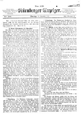 Nürnberger Anzeiger Dienstag 12. November 1861