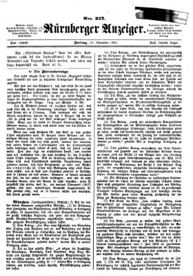 Nürnberger Anzeiger Freitag 15. November 1861