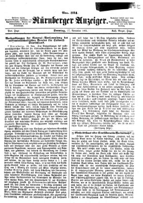 Nürnberger Anzeiger Sonntag 17. November 1861